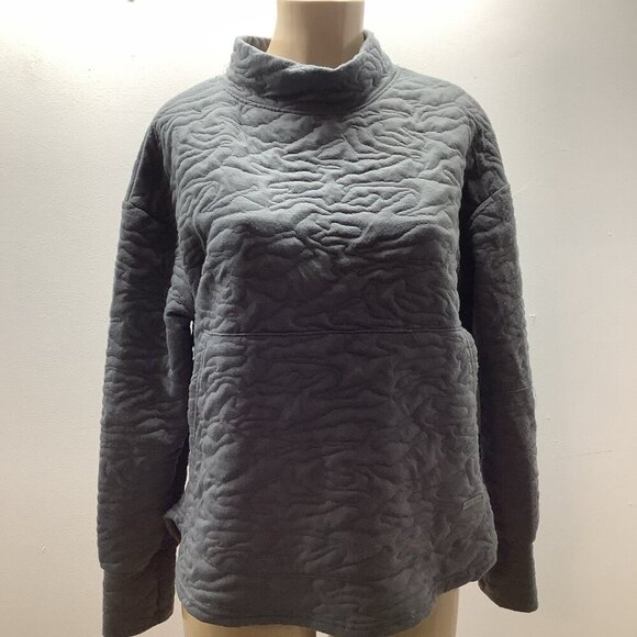 Nine West Active Size Large Women's Gray Quilted Sweatshirt With Pocket. New - Picture 1 of 7